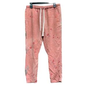 FreeCity Japanese Silk Patchwork One of a Kind Studded Floral Jogger Size Small